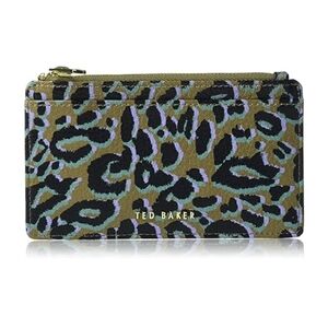 Ted Baker Leopard Print Leather Zip Card Holder